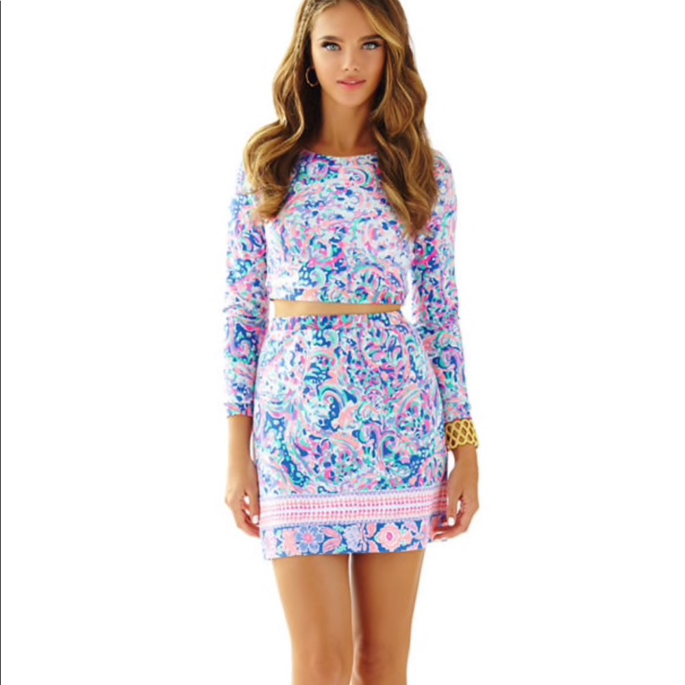 Lilly Pulitzer boca chica crop top & skirt set